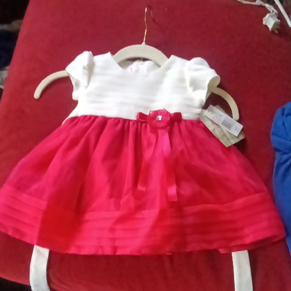 My Princess Wear Adorable White and Red Baby Dress